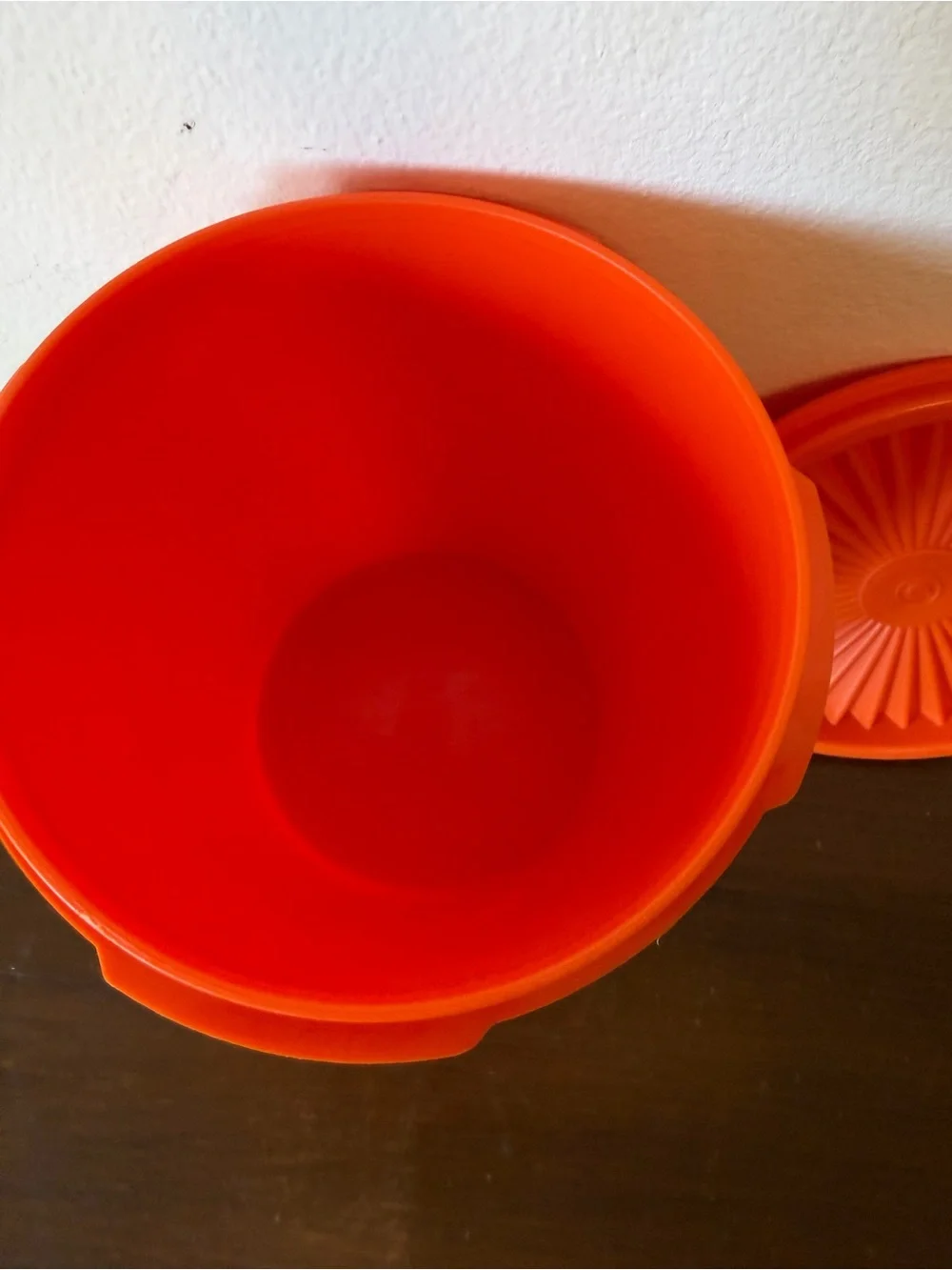 Vintage Orange Decorative Tupperware Container - Home Accents